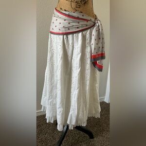 Y2K Talbots White Eyelet Maxi Skirt